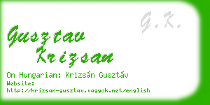 gusztav krizsan business card
