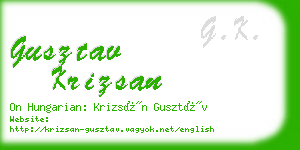 gusztav krizsan business card